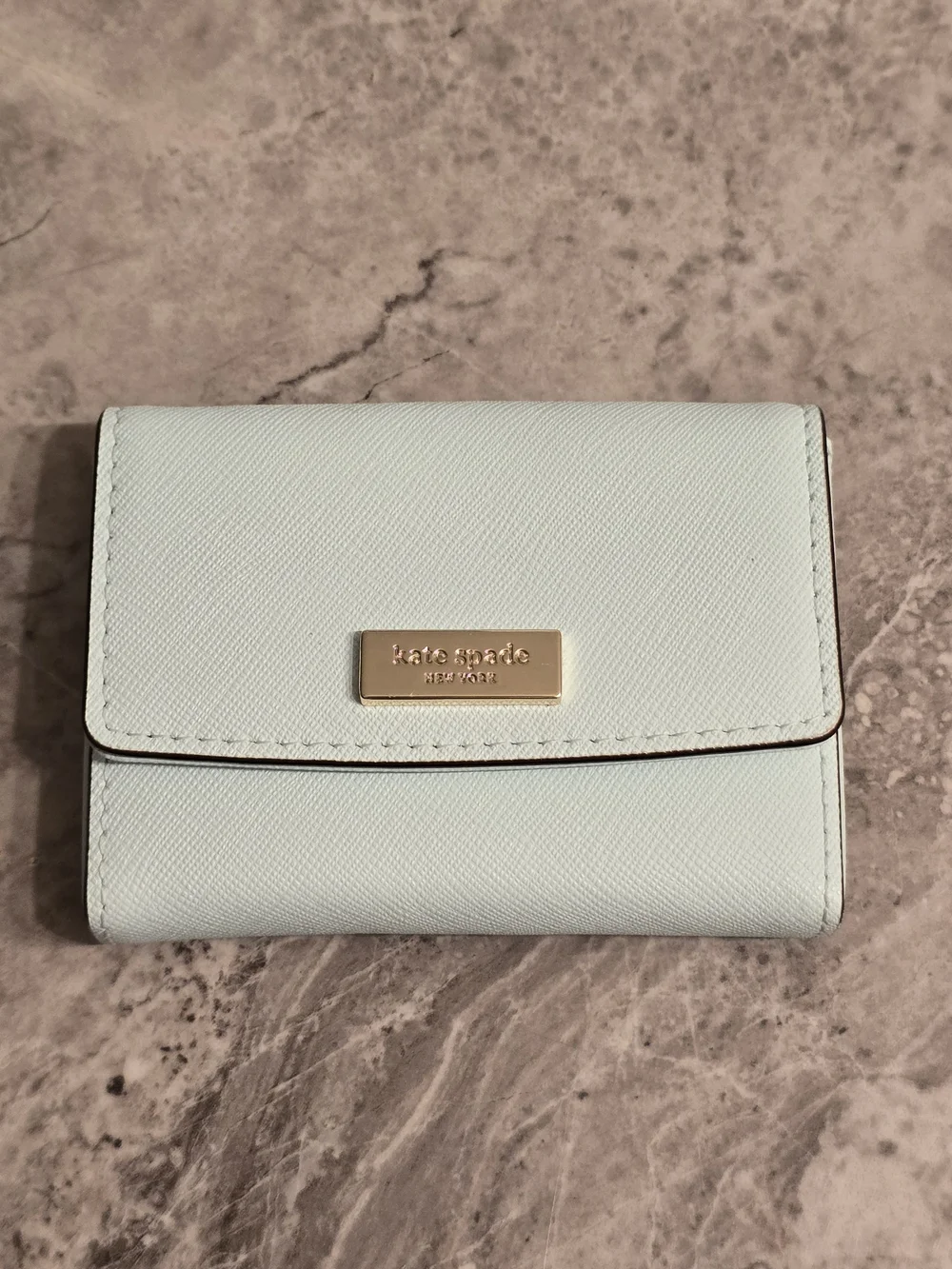 Kate Spade New York Light Blue Saffiano Leather Wallet